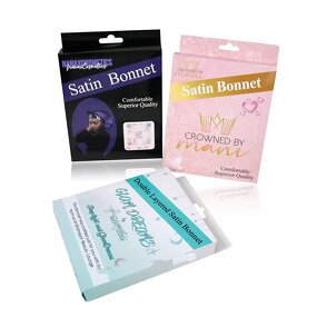 Bonnet Packaging Box - Custom Logo Hair Accessories Silk Satin with Private Logo