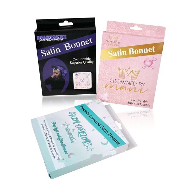 Bonnet Packaging Box - Custom Logo Hair Accessories Silk Satin with Private Logo