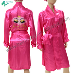 Robe - Luxury Long Satin Custom with Logo Long Sleeve Sexy for Salon Clients