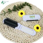 Massage Hair Brushes - Custom Logo Travel Foldable Electroplating with Mirror