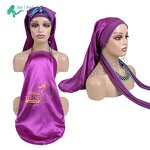 Satin Hair Bonnets - Custom Logo Long Braid Silk Designer Sport