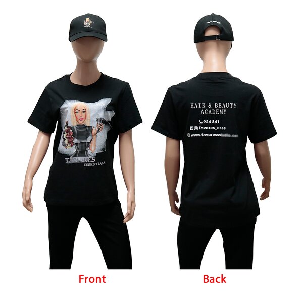 T-Shirt - Low MOQ Custom Pure Cotton Hair Salon Working Short Sleeve Unisex