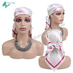 Silk Scarf - Custom Own Brand Logo Digital Printed Satin Square for Women