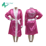 Robe - Luxury Long Satin Custom with Logo Long Sleeve Sexy for Salon Clients