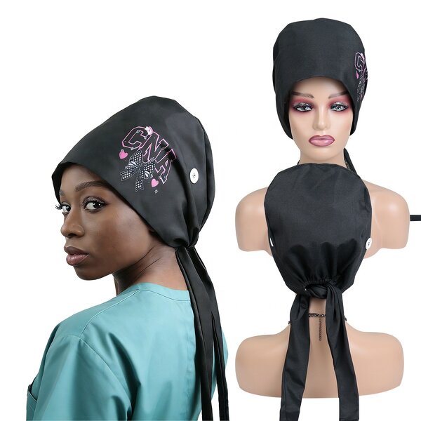 Surgical Hats - Adjustable Custom Private Label Satin Lined Cartoon Nursing Caps