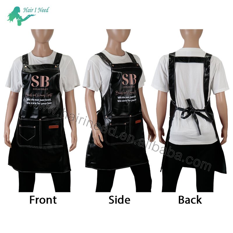 Apron - Waterproof PU Fabric Design Pocket for Barber Shop Restaurant Kitchen