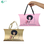 Hair Packaging Box - Elegant Custom with Handle Wig Bundles Pillow Storage