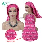 Shower Cap - Custom Logo Fashion Waterproof Extra Long Ladies Reusable with Snap