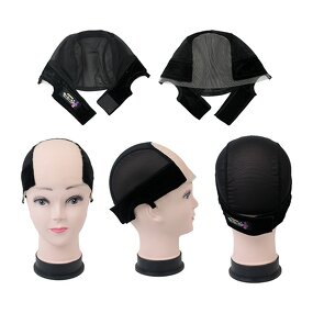 Wig Grip Cap - Black Beige Four Colors Velvet with Adjustable Headband Custom Tag