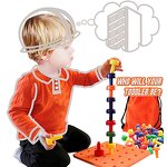 Colorful Stacking Peg Board Toy for Toddlers - 30 Pegs