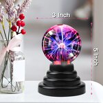 Plasma Ball Light 3 Inch Touch Sensitive - Toys Fun Science Mini Lamp