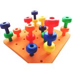Peg Board Sensory Toys - Montessori Toy for Toddlers Fine Motor Skills
