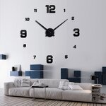 Large 3D Frameless Single-sided Modern Silent Living Room Wall Clock - Manufacturer