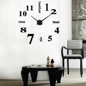 Large 3D Frameless Single-sided Modern Silent Living Room Wall Clock - Manufacturer