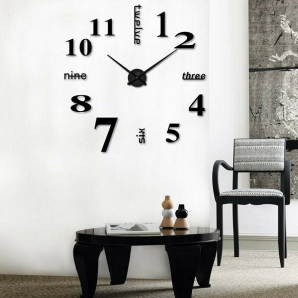 Large 3D Frameless Single-sided Modern Silent Living Room Wall Clock - Manufacturer
