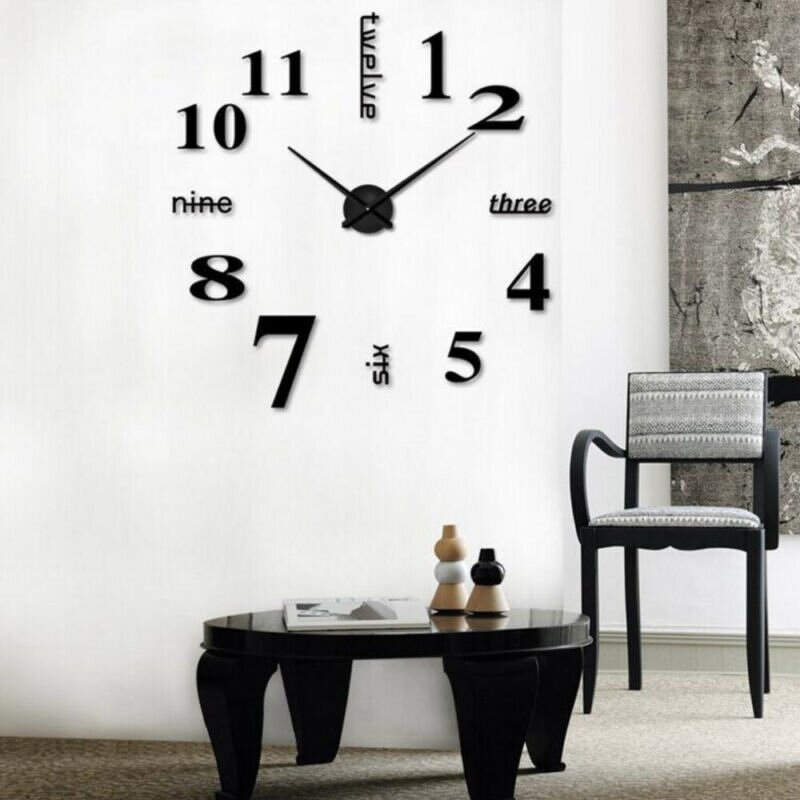 Large 3D Frameless Single-sided Modern Silent Living Room Wall Clock - Manufacturer