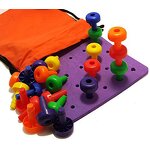Peg Board Sensory Toys - Montessori Toy for Toddlers Fine Motor Skills