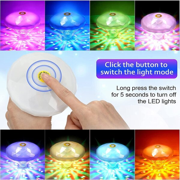 Floating LED Swimming Pool Lights - Bathtub Lights Colorful Outdoor Lighting