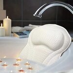 Bath & Spa Pillow with 4D Air Mesh Technology - 7 Strong Suction Cups