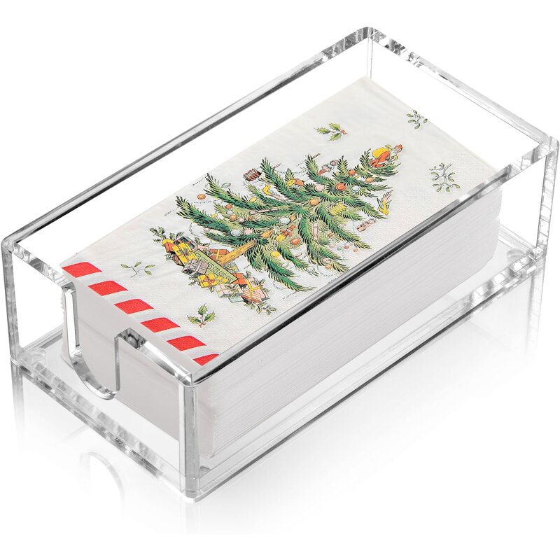 Napkin Holder - Craft Acrylic Guest Towel Clear Bathroom Paper Hand Towels Storage Tray