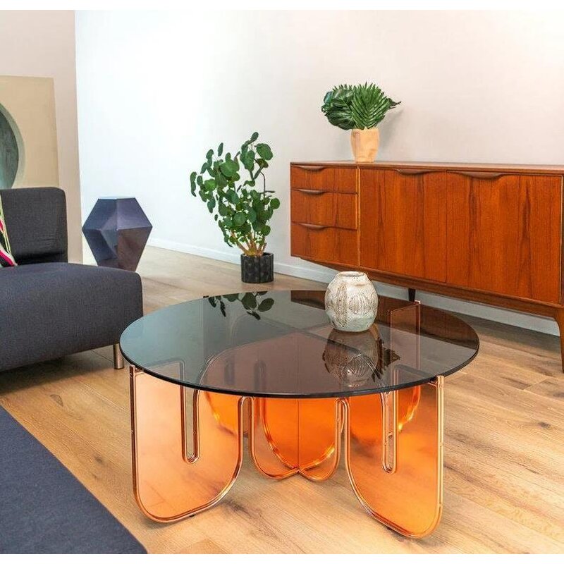 Coffee Table - Neon Blue Clear Colorful Acrylic for Living Room Nordic Design Dining