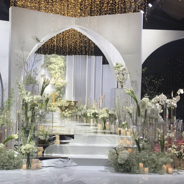 Candle Holder - Transparent Multi-Head Acrylic for Wedding Hotel Stage Lighting