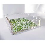 Acrylic Tray - Customizable 8 X 8 Clear with Anti-Slip Pads Magnetic Mat for Photos