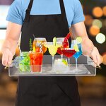 Acrylic Tray - High Quality Custom Designed 6x6 Clear with Gold Handles Square OEM