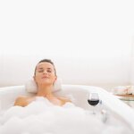 Cup Holder - Shower and Bath for Wine/Beer/Coffee Clear Acrylic Wine Glass