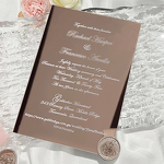 Wedding Invitation - Rose Gold Mirror with Monogram Wax Seal Luxury Acrylic Nautical