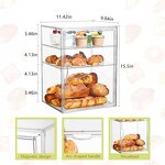 Pastry Display Rack - Adjustable 4-Layer Clear 15.5x11.4x9.8inch Bread Storage Magnetic
