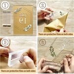 Wedding Table Numbers - Acrylic 1-20 with Stands 4x6 Inch Clear Place Cards Gold Trim