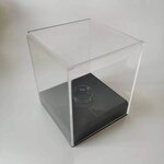 Golf Ball Display Box - Custom Size Clear Acrylic with Black Base