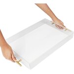 Acrylic Tray - High Quality Custom Designed 6x6 Clear with Gold Handles Square OEM