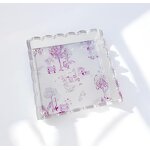 Acrylic Tray - Customizable 8 X 8 Clear with Anti-Slip Pads Magnetic Mat for Photos