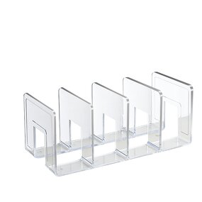 Book Organizer - Modern Acrylic Desktop Expandable Bookends for Home Office School