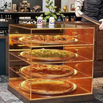 Pizza Display Stand - 4-Tier Acrylic Transparent Bakery Cake Display Case Box