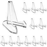 Easel Stands - 12 Packs Acrylic Clear Mini for Displaying Coins Pocket Watches Capsules