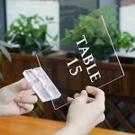 Display Stand - 10pcs Clear Acrylic with Slot for Menu Place Card Restaurant Party