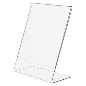 Menu Stand - Clear Acrylic Table Slanted Display Sign with/without Business Card Holder