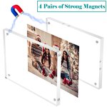 Photo Card Frame - Custom Sized Double-Sided Clear Acrylic Magnetic Desktop with Angel Theme