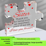 Photo Frame - Acrylic Transparent Puzzle Ornament Novelty Desktop Decoration for Holidays