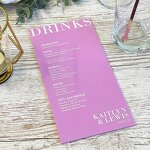 Wedding Menu Cards - Custom Acrylic Table Menu Drink List