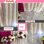 Flower Vase - Acrylic Cylinder Decorative Centerpiece Home Wedding Non Breakable 5"X8"