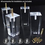 Furniture Legs - Acrylic Transparent Crystal Feet Modern for Sofa Dining Table Cabinet