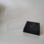 Golf Ball Display Box - Custom Size Clear Acrylic with Black Base