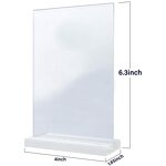 Wedding Table Numbers - 20 Pack Acrylic with Stands 4 X 6 Inch Blank Clear Signs