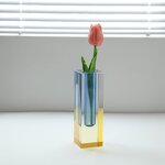 Flower Vase - Simple Nordic Style Acrylic Hydroponic Square Column Glass Creative