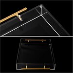 Serving Tray - Clear Acrylic 8*11inch with Golden Handles Decorative for Breakfast
