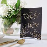 Acrylic Sign - 20 Pack Black Wedding Table Numbers 5 X 7 Inch DIY Sheet Holder